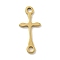 Ion Plating(IP) 201 Stainless Steel Connector Charms, Religion Cross Links, Real 18K Gold Plated, 17x8.5x1mm, Hole: 1.4mm