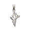 304 Stainless Steel Star Pendants, with Rhinestone, Stainless Steel Color, Crystal, 28x15x3.5mm, Hole: 7x3mm