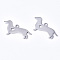 Tarnish Resistant 304 Stainless Steel Pendants, Laser Cut, Sausage Dog/Dachshund, Stainless Steel Color, 16x30x1.5mm, Hole: 2mm