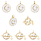 arricraft 8 Pcs Enamel Moon Star Pendant Charms, Gold Plated Celestial Charm Hollow Star Moon Theme Cubic Zirconia Pendants for Necklace Bracelet Jewelry Making