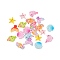 Translucent Resin Decoden Cabochons, Glitter Sea Animal, Mixed Shapes, Mixed Color, 9.5~14.5x8.5~12x3~4mm