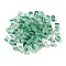 Two Tone Transparent Glass Beads, Cube, Medium Sea Green, 6x6x7mm, Hole: 1.4mm