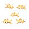 Rack Plating Brass Pendants, Long-Lasting Plated, Cadmium Free & Nickel Free & Lead Free, Ox, Real 18K Gold Plated, 18x32x5mm, Jump Ring: 5x0.6mm, 3.5mm Inner Diameter