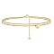 Heart Brass with Crystal Rhinestone Anklets, Golden, Letter L, 9-1/8 inch(230mm)