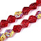 Transparency Electroplate Glass Beads Strands, Nuggets, AB Color Plated, Half Plated, FireBrick, 14x13.5x9.2mm, Hole: 0.9mm, about 45pcs/strand, 24.61''(62.5cm)