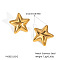 Stainless Steel Star Stud Earrings for Women, Golden, 0.95 inch(24.2mm)