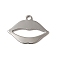Non-Tarnish 304 Stainless Steel Charms, Laser Cut, Lip Charm, Stainless Steel Color, 13x17.5x1mm, Hole: 1.4mm