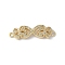 Brass Micro Pave Clear Cubic Zirconia Connector Charms, Infinity with Butterfly, Golden, 9.5x30.5x3mm, Hole: 1.8mm