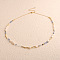 Natural Freshwater Pearl Nuggets & Glass Beaded Necklaces for Women, Golden, Creamy White, 15.75 inch(40cm)