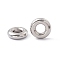 Tarnish Resistant 304 Stainless Steel Beads, Donut, Stainless Steel Color, 12x3.5mm, Hole: 5.5mm
