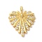 Rack Plating Brass Clear Cubic Zirconia Pendants, Long-Lasting Plated, Lead Free & Cadmium Free, Heart with Flower, Real 18K Gold Plated, 23x20x4mm, Hole: 5x3mm