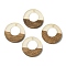 Luminous Glow in the Dark Wood & Resin Pendant, Donut Charms, Camel, 28x3mm, Hole: 2mm