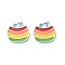 304 Stainless Steel Enamel Charms, Drink Charm, Colorful, 13x13x1.5mm, Hole: 1mm