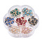 70Pcs 7 Colors K9 Glass Connector Charms, with Light Gold Plated Brass Findings, Cadmium Free & Nickel Free & Lead Free, Oval, Faceted, Mixed Color, 15x6.5x3.5mm, Hole: 1.8mm, 10pcs/color