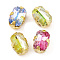 Sew on Rhinestone, Glass Crystal Rhinestone Multi-Strand Links, with Brass Prong Settings, Garments Accessories, Faceted, Mixed Color, Rectangle, Golden, 7x4.5x4mm, Hole: 0.8mm