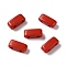 Opaque Acrylic Slide Charms, Rectangle, Red, 2.3x5.2x2mm, Hole: 0.8mm