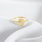 Fashionable Alloy Finger Rings, Special-Interest, for Women, Oval with Birth Flower, Golden, US Size 8(18.1mm)