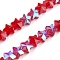 Electroplate Transparent Glass Beads Strands, Star, Faceted, Half Plated, Red, 7.5x8x5mm, Hole: 0.7mm, about 80pcs/strand, 21.56''(54.75cm)