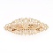Brass Alligator Hair Clips, Long-Lasting Plated, Flower, Real 14K Gold Plated, 81x35x10mm