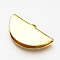 Brass Ribbon Crimp Ends, Half Round, Nickel Free, Real 18K Gold Plated, 10.5x20mm