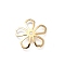 Brass Bead Caps, Cadmium Free & Nickel Free & Lead Free, 5-Petal Flower, Real 18K Gold Plated, 19.5x20.5x0.5mm, Hole: 1.8mm