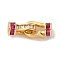 Brass Micro Pave Cubic Zirconia Fold Over Clasps, Nickel Free, Real 18K Gold Plated, 20mm