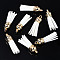 Faux Suede Tassel Pendant Decorations, with CCB Plastic Cord Ends, White, 35~37x10mm, Hole: 2.5~3mm