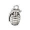 Non-Tarnish 304 Stainless Steel Pendants, Grenade Charms, Stainless Steel Color, 22.5x13x11mm, Hole: 3mm