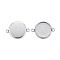 Tarnish Resistant 304 Stainless Steel Cabochon Connector Settings, Plain Edge Bezel Cups, Flat Round, Stainless Steel Color, Tray: 14mm, 21.5x16x2mm, Hole: 2mm