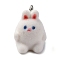 Flocky Animal Resin Pendants, with Platinum Iron Loop, Rabbit, 22.5x19x19mm, Hole: 2.5mm