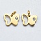 316 Surgical Stainless Steel Pendants, with Cubic Zirconia, Butterfly, Clear, Real 18K Gold Plated, 9x11x2mm, Hole: 3mm