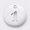 Non-Tarnish 304 Stainless Steel Pendants, Cut-Out, Hollow, Flat Round with Number, Stainless Steel Color, Num.1, 19x1.5mm, Hole: 2.5mm