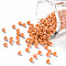 Glass Seed Beads, Opaque Colors Lustered, Round, Dark Orange, 3mm, Hole: 1mm, about 10000pcs/pound