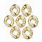 CCB Plastic Linkings Rings, Quick Link Connectors, with Crystal Rhinestone, For Jewelry Cross Chains Making, Twist, Golden, 40x32.5x4.5mm, Inner Diameter: 21.5x17.5mm