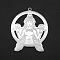 Non-Tarnish 201 Stainless Steel Pendants, Laser Cut, Ring with Goddess, Stainless Steel Color, 37.5x31.5x1mm, Hole: 1.5mm