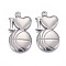 Non-Tarnish 304 Stainless Steel Pendants, Laser Cut, I Love with Basketball, Stainless Steel Color, 28.5x16x2.5mm, Hole: 2mm