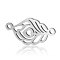 201 Stainless Steel Links connectors, Leaf, Stainless Steel Color, 17x9x0.8mm, Hole: 1mm