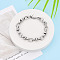 Brass Chain Bracelets, Oval Link Chain Bracelets for Women, with Good Luck Stamp, Nickel Free, Real Platinum Plated, 8-1/4 inch(21cm)