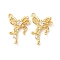 Brass Micro Pave Cubic Zirconia Pendants, with Glass, Bowknot Charms, Real 18K Gold Plated, 22.5x15x4.5mm, Hole: 1.5mm