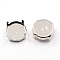 Brass Sew on Prong Settings, Claw Settings for Pointed Back Rhinestone, Flat Round, Platinum, 15.5mm