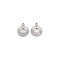 304 Stainless Steel Pendant Enamel Settings, with Jump Rings, Flat Round, Stainless Steel Color, 9.5x7.5x1mm, Hole: 1.2mm