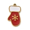 Christmas Themes 304 Stainless Steel Enamel Charms, Real 18K Gold Plated, Gloves, 14x8x1.5mm, Hole: 1mm