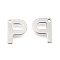 Non-Tarnish 304 Stainless Steel Pendants, Alphabet, Stainless Steel Color, 11x8.5x0.8mm, Hole: 1mm