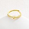 Adjustable Brass Micro Pave Clear Cubic Zirconia Finger Rings for Women, Letter, Golden, Letter S, Inner Diameter: 16~19mm