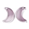 Transparent Baking Paint Glass Beads, Moon, Top Drilled, Thistle, 15.5x13x3.5mm, Hole: 1.2mm