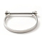 Non-Tarnish 304 Stainless Steel D Shape Bar Screw Bangle, Shackle Horseshoe Bangle for Men Women, Stainless Steel Color, Inner Diameter: 2-1/8x2-1/2 inch(5.5x6.2cm)