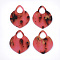 Cellulose Acetate(Resin) Pendants, Leopard Print, Heart, Salmon, 42x32x2mm, Hole: 12.5x9mm