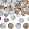 140Pcs Dyed Natural Akoya Shell Pendants, Disc Charms, Gainsboro, 15x1mm, Hole: 1.2mm