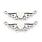 Tibetan Style Alloy Links/Connectors, Heart with Angel Wings, Cadmium Free & Lead Free, Antique Silver, 34x10.5x2mm, Hole: 1.6~1.8mm, about 666pcs/1000g
