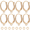 Beebeecraft 1 Box 16Pcs Oval Leverback Earwires 18K Gold Plated Brass French Earring Hooks Ear Wire Findings with 20Pcs Dangle Jump Rings for Jewelry Making